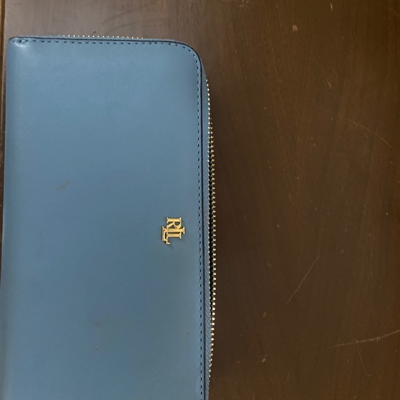 Ralph Lauren Baby Blue  color women’s wallet; gold tone  zip- around closure. - Picture 2 of 4